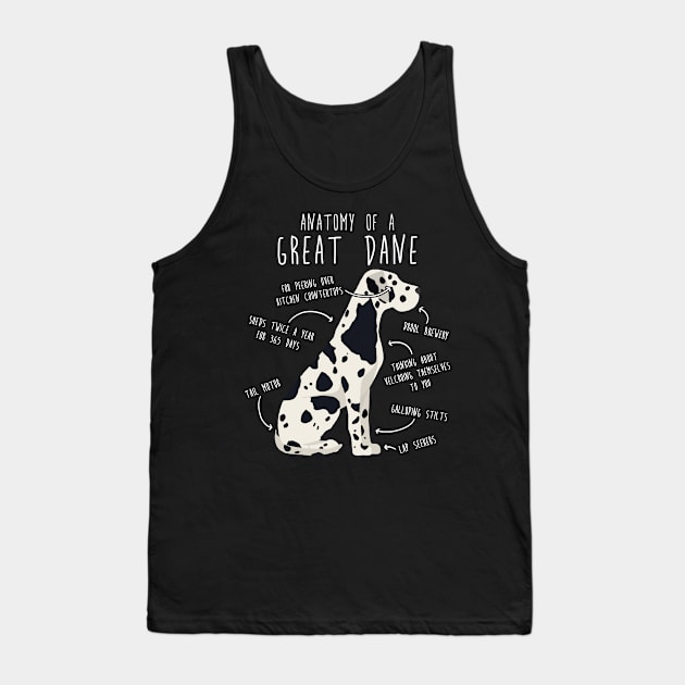 Harlequin Great Dane Dog Anatomy Tank Top by Psitta